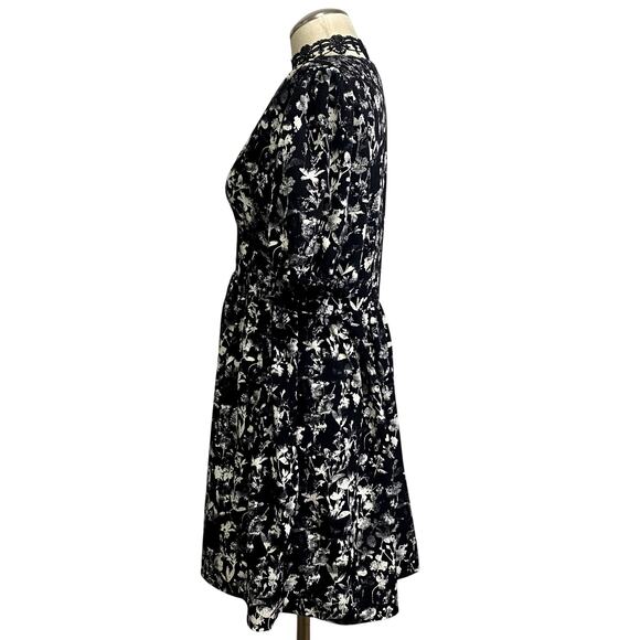 Distubia Floral Print Puff Sleeve Gothic Emo Alt Midi Dress - Picture 8 of 12